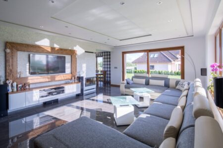 Salon w domu parterowym