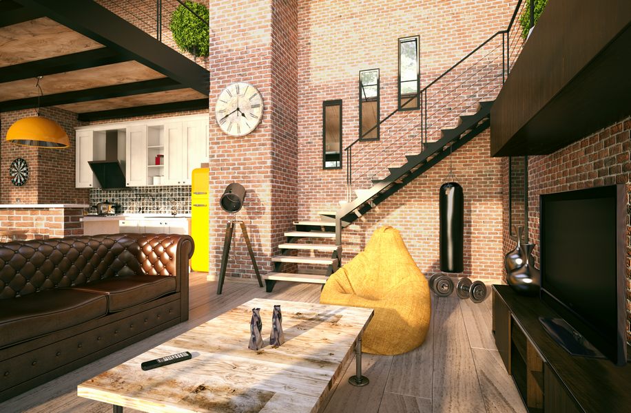 wnętrze w stylu loft