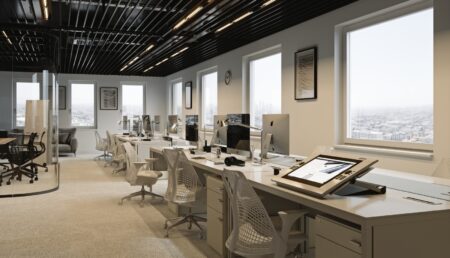 Okna PIXEL w przestrzeni biurowej OKNOPLAST