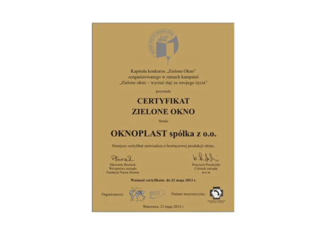 Zielone Okno - Oknoplast