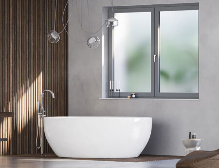 Okno z klamką Sleek+