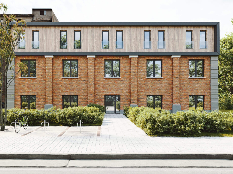 Biurowiec z oknami Koncept