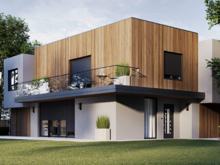 Dom z oknami Pixel i drzwiami tarasowymi HST PREMIUM