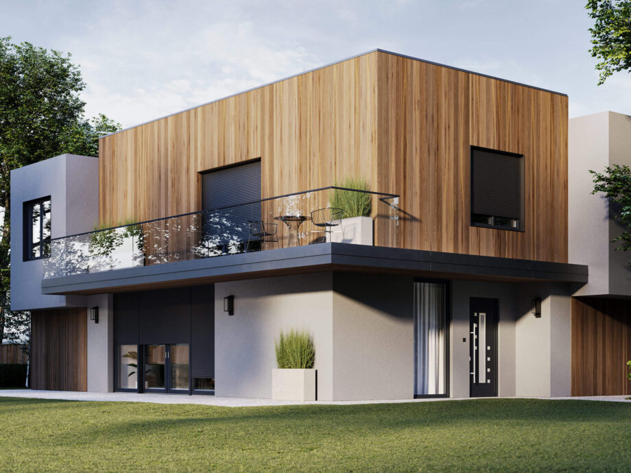 Dom z oknami Pixel i drzwiami tarasowymi HST PREMIUM