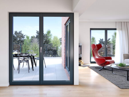 Salon z oknami PIXEL antracyt quartz