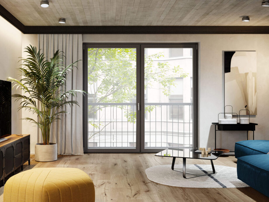 salon z oknami PIXEL black jet