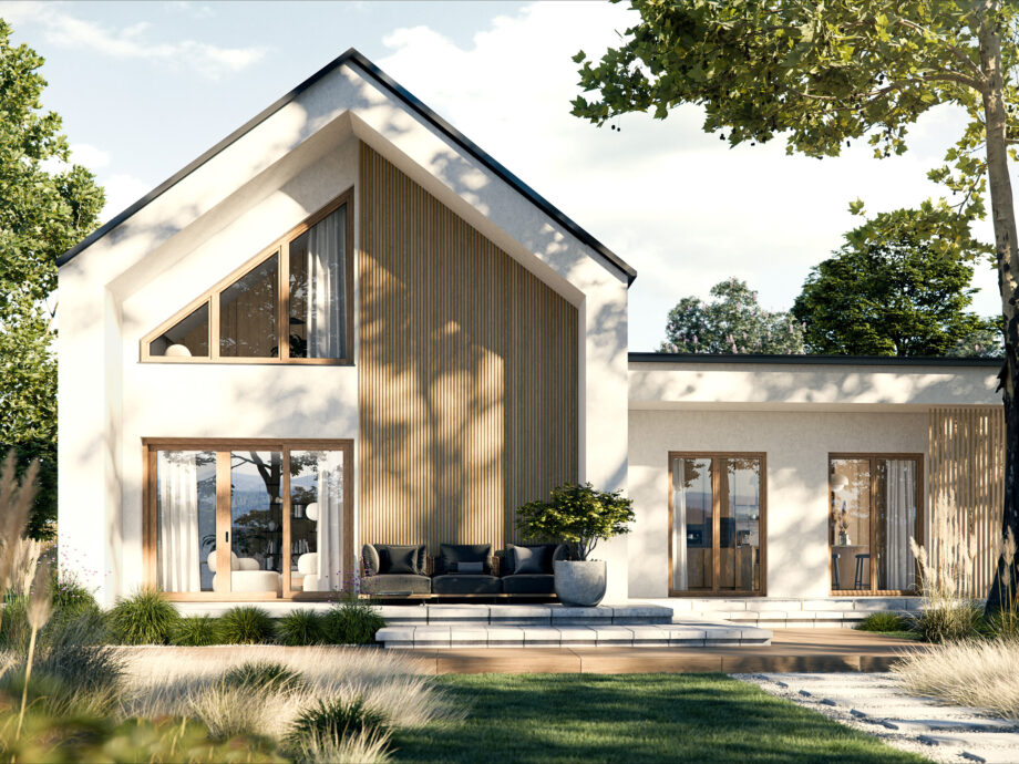 dom z oknami PRISMATIC - Woodec turner oak malt