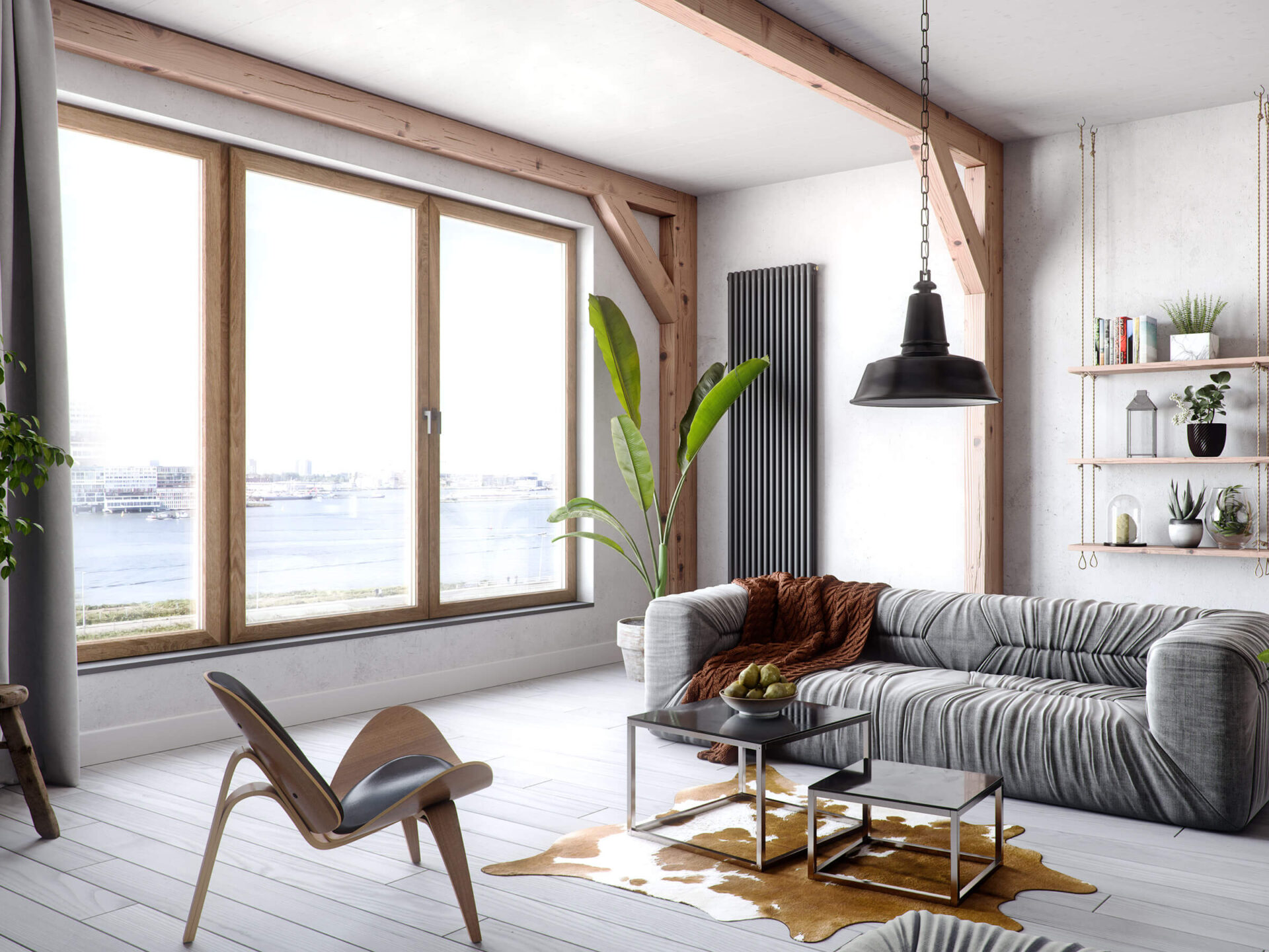 Salon z oknami PRISMATIC Woodec turner oak malt