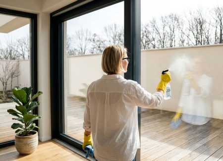 Mycie drzwi tarasowych