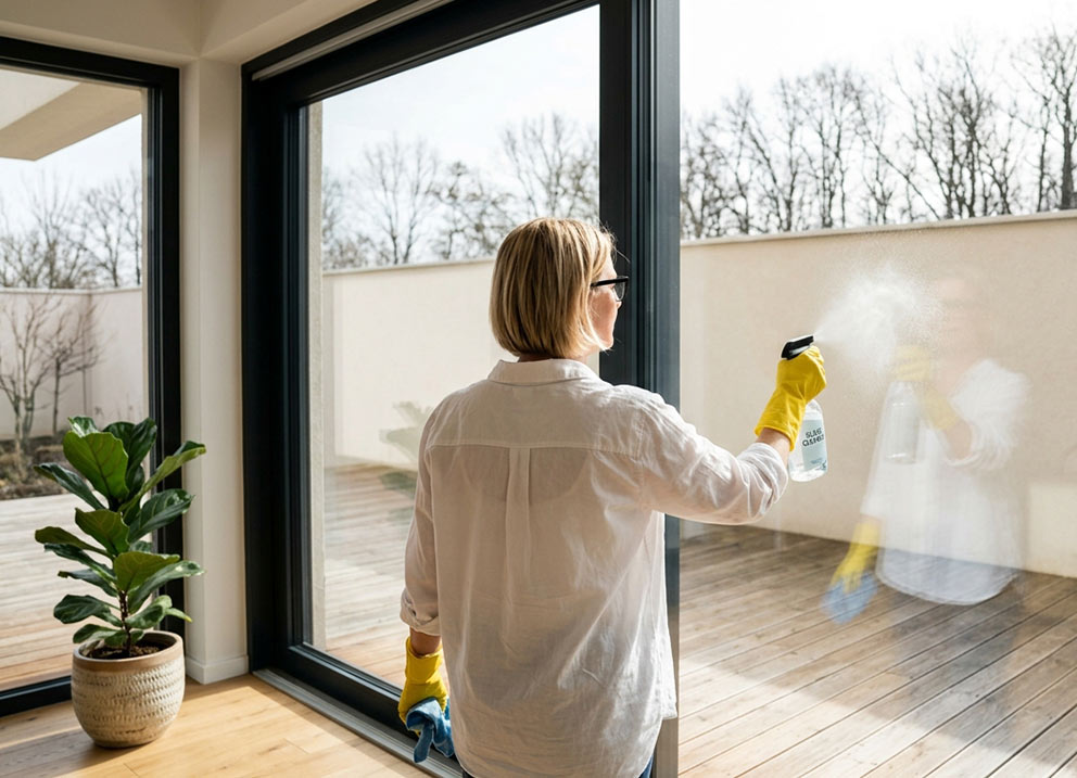 Mycie drzwi tarasowych